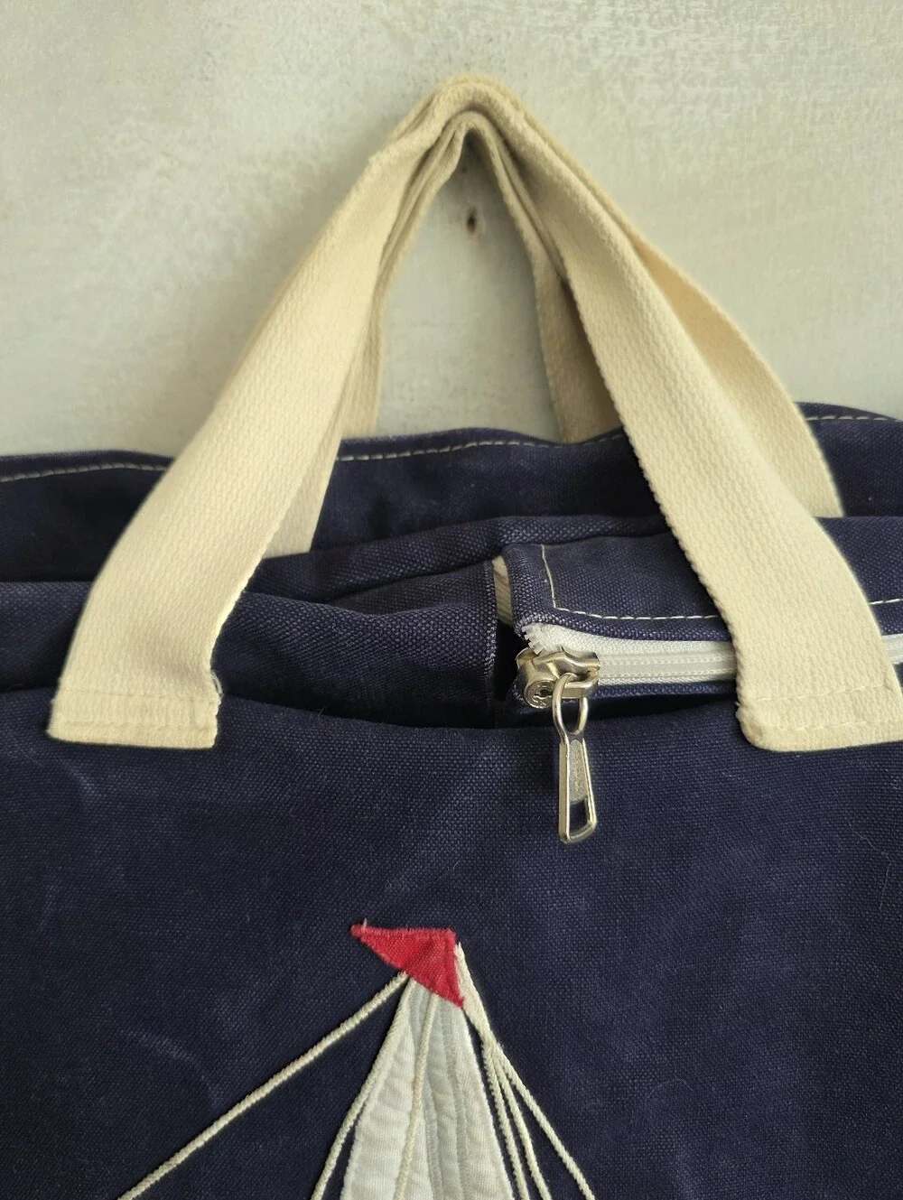Rare Vtg Nautical Preppy 80s Tree Tops Sailboat Canvas Travel Garment Bag 39x24